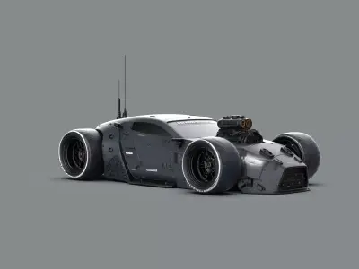 Night City Vehicle Hot Rod Free 3D model