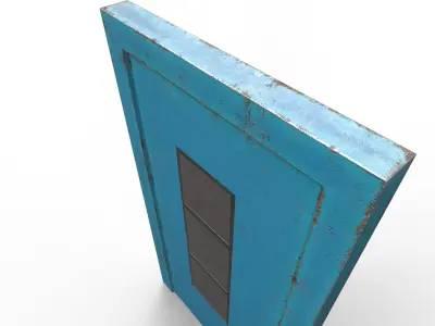 Metal door elevator Low-poly 3D model