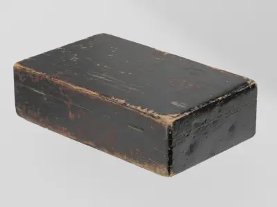 Wooden Box for Theatre Makeup and Wigs 3D scan PBR 4K textures Low-poly 3D model