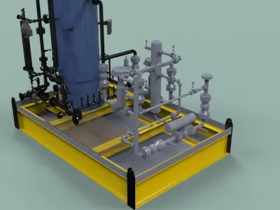 Fuel gas scrubber skid Free 3D model