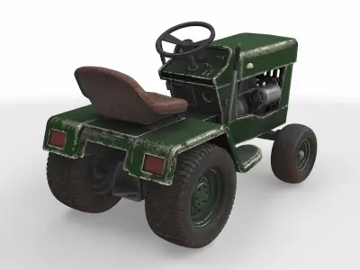 vintage riding lawn mower 3D model