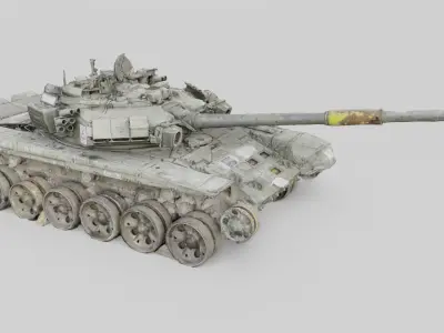 Russian T-90 tank destroyed by Ukrainian army  3D model