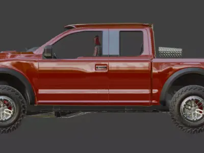 Pickup Truck 3d  Low-poly 3D model