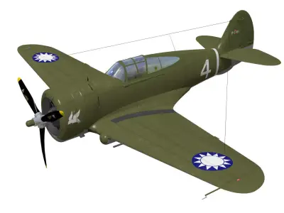 Curtiss Wright P36 Hawk75 A5 3D model