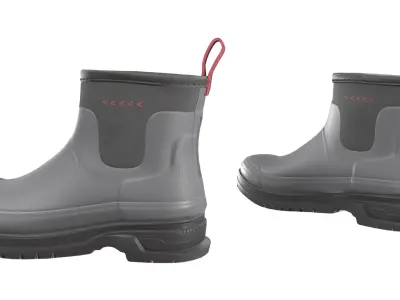Grey Short Rubber Boots 3D model