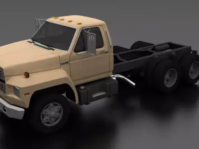 F-Series F-800 Truck Chassis Tandem Axle 1980 Low-poly 3D model