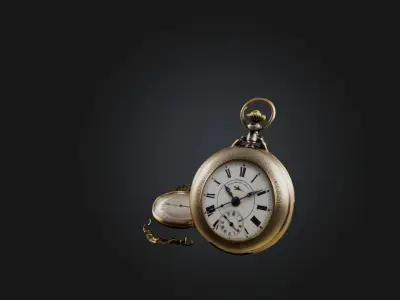Antique Pocket Watch Low-poly 3D model
