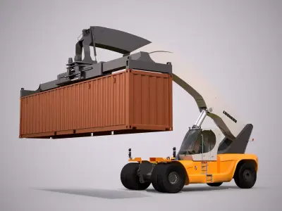 Liebherr Reachstacker and 40ft Container 3D model