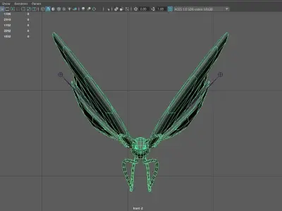 Rigged butterfly cartoon style Low-poly 3D model