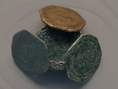 Coin 000 R Low-poly 3D model