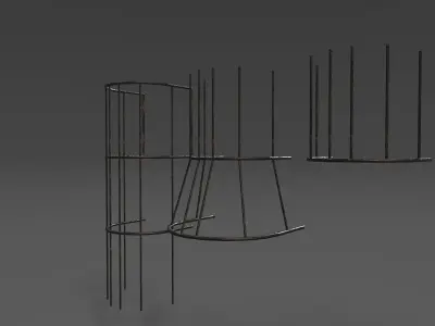 Industrial Safety cage ladder Free low-poly 3D model