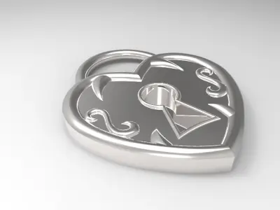 Locked Heart 3D print model