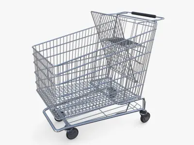 Shopping cart v5 Low-poly 3D model