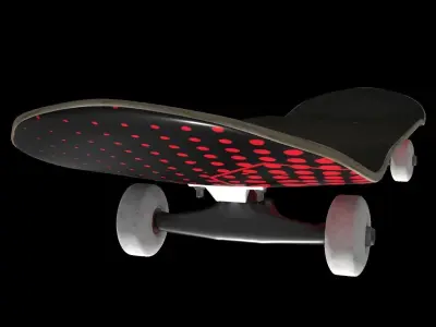 Realistic Rigged Skateboard - Rig for Cinema 4D Low-poly 3D model