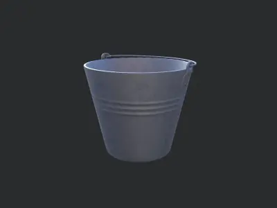 Galvanized Bucket Low-poly 3D model