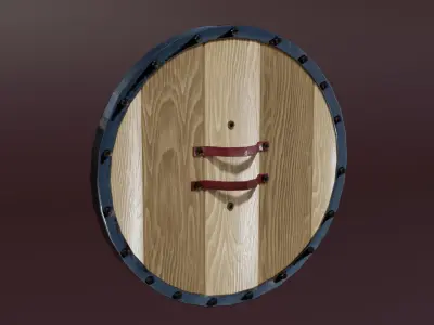 Medieval shield Low-poly 3D model 10