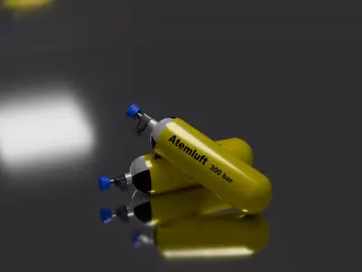 Atemluftflasche MSA Low-poly 3D model