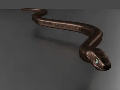 rigged 3d snake Low-poly 3D model