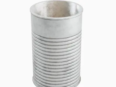 Tin Can Set Low-poly 3D model