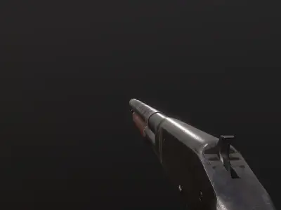 Winchester 1897 shotgun ww2 pbr low-poly Low-poly 3D model