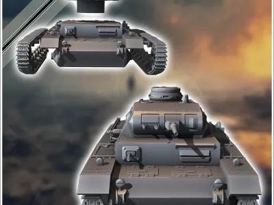 Panzer III Ausf E - miniatures tabletop scenery 3D print model