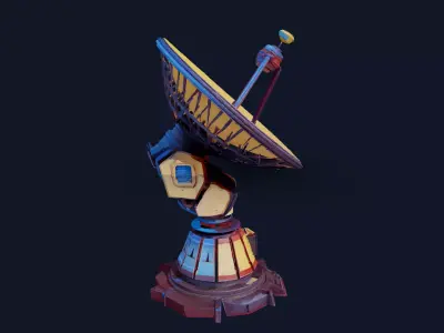  Satellite Dish 3D Model - Sci-Fi Communication Antenna Prop 3D model