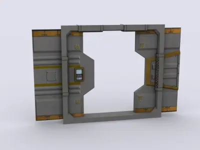sci fi door Free low-poly 3D model buy