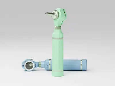 Large-View Fiber Optic Digital Otoscope 3D model