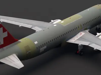 Swiss Air A320 Unpainted 3D model