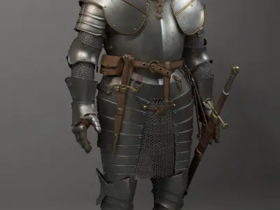 Knight medieval armor 3D model purchase