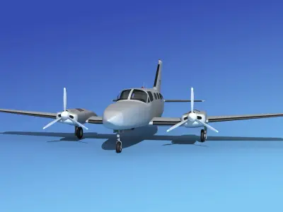 Cessna 414A Chancellor Bare Metal 3D model
