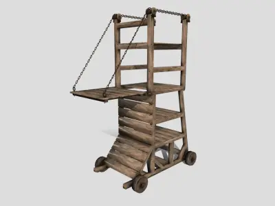Medieval Siege Tower  Low-poly 3D model