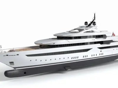 Opari Superyacht Night Scene 3D model