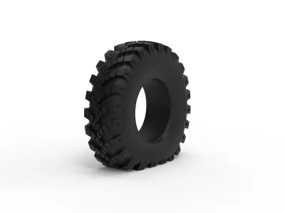 Military Ural tire OI-25 deflated Scale 1 to 25 3D print model