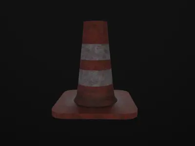 Dirty Traffic Cone Low-poly 3D model purchase