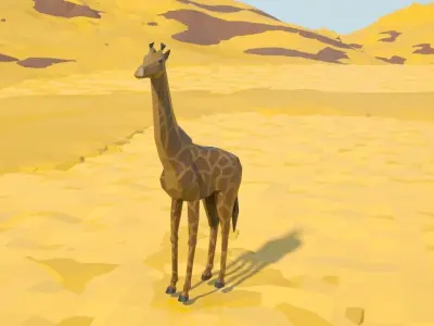 African Giraffe Low-poly 3D model