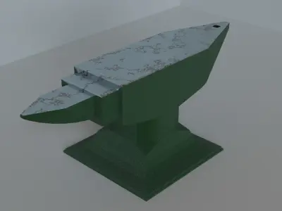 Old green anvil Low-poly 3D model