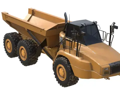 725C2 Three Axle Articulated Truck Low-poly 3D model