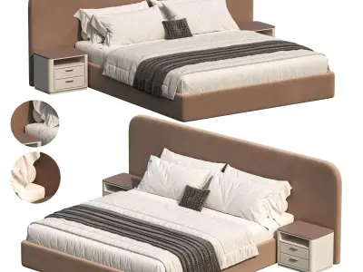 Snow Boucle Bed 3D model