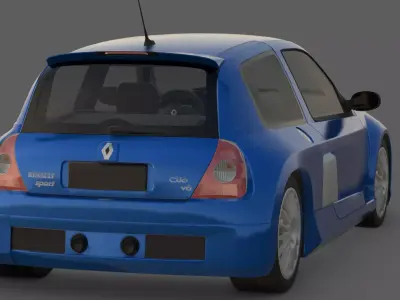 2003 Renault Clio V6 Renault Sport 3D Model  Mid-Engine Madness Low-poly 3D model
