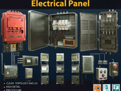 Electrical Boxes and Panels Pack 3D model