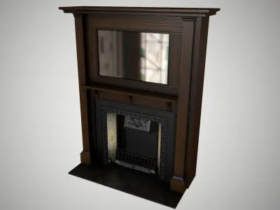 Antique fireplace Low-poly 3D model