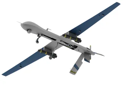 military unmanned aerial vehicle Low-poly 3D model