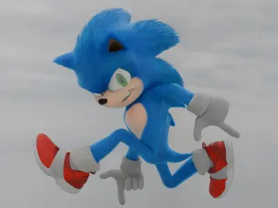 sonic movie model 3d Free low-poly 3D model