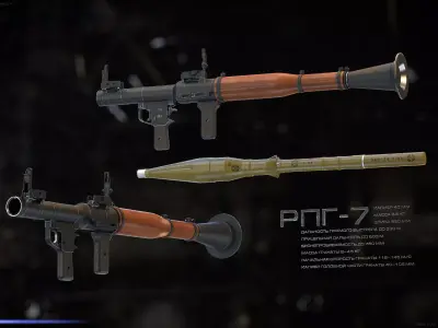 RPG-7 military weapon 3D model