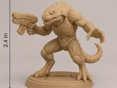 Drone Warrior 5 STL Miniatures Xeno Shock Soldiers 3D print model