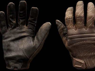 Tactical Gloves 032 Low-poly 3D model
