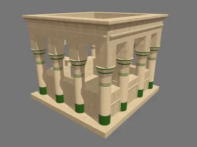 Low Poly Egyptian Temple 02 Low-poly 3D model