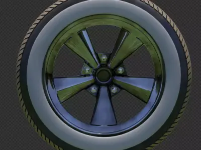 Classical Muscle Car Wheel Free 3D model