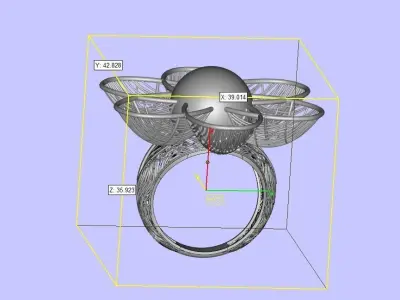 antique plain gold beautiful filigree ring 3D print model